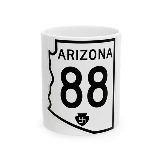 Arizona 88 1956 (Arizona) (Road Sign) White Coffee Mug 11oz - Go Mug Yourself