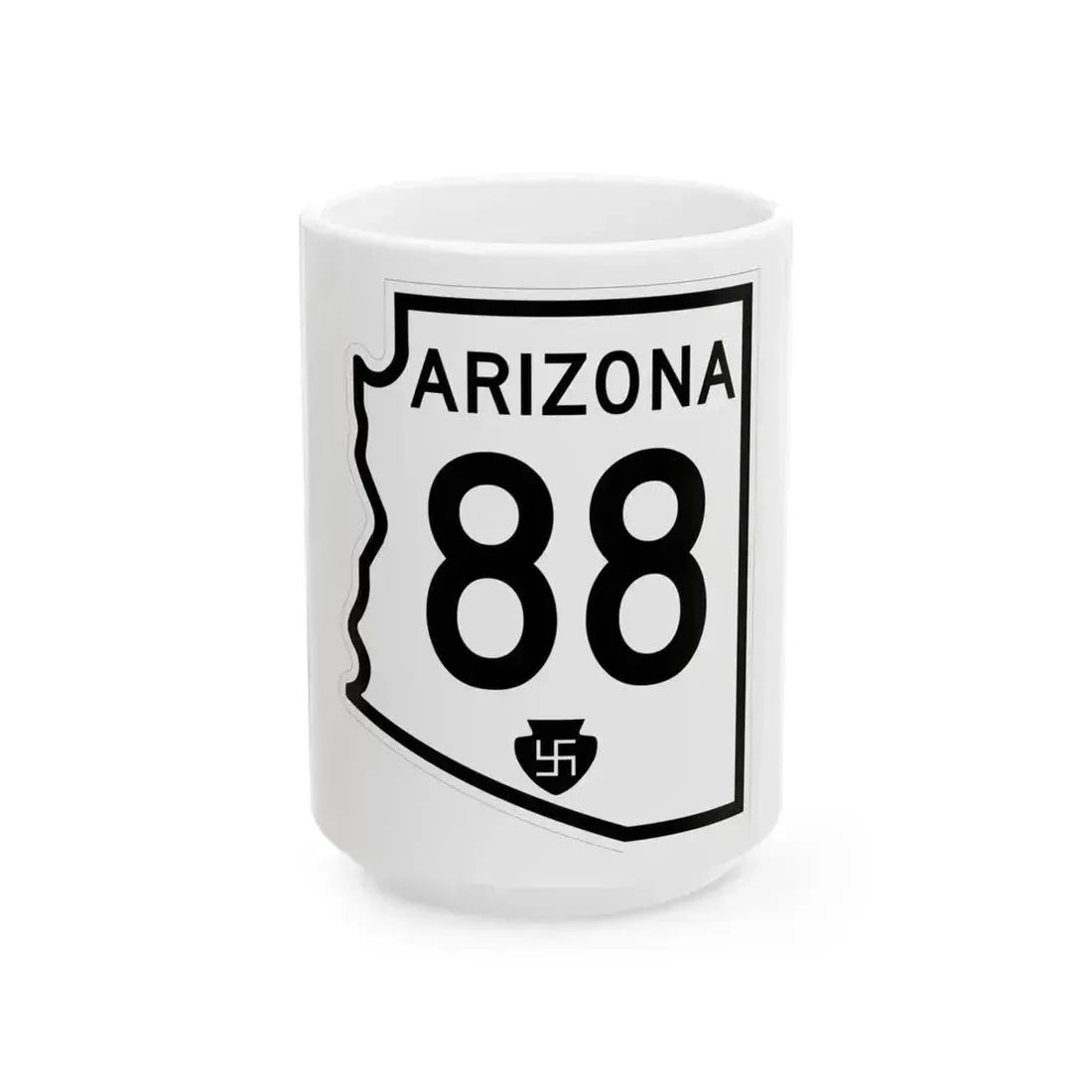 Arizona 88 1956 (Arizona) (Road Sign) White Coffee Mug 15oz - Go Mug Yourself