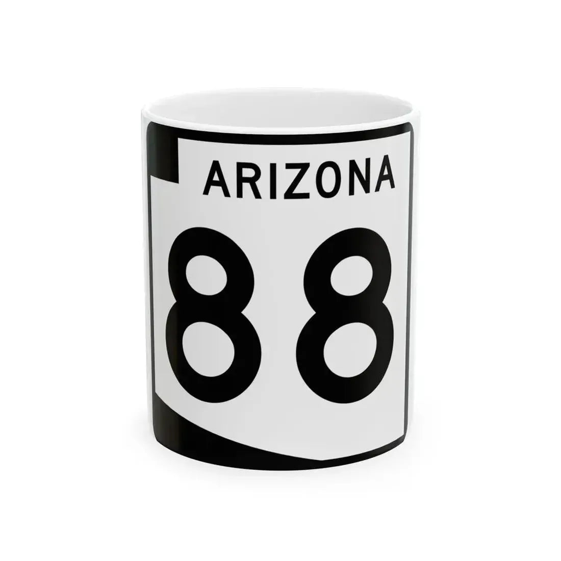 Arizona 88 (Arizona) (Road Sign) White Coffee Mug 11oz - Go Mug Yourself