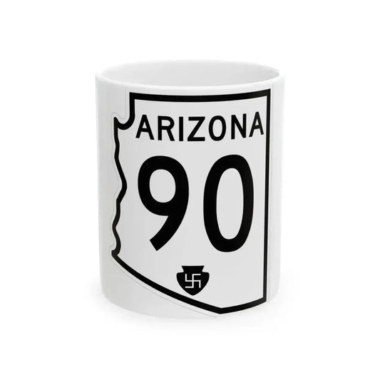 Arizona 90 1956 (Arizona) (Road Sign) White Coffee Mug 11oz - Go Mug Yourself