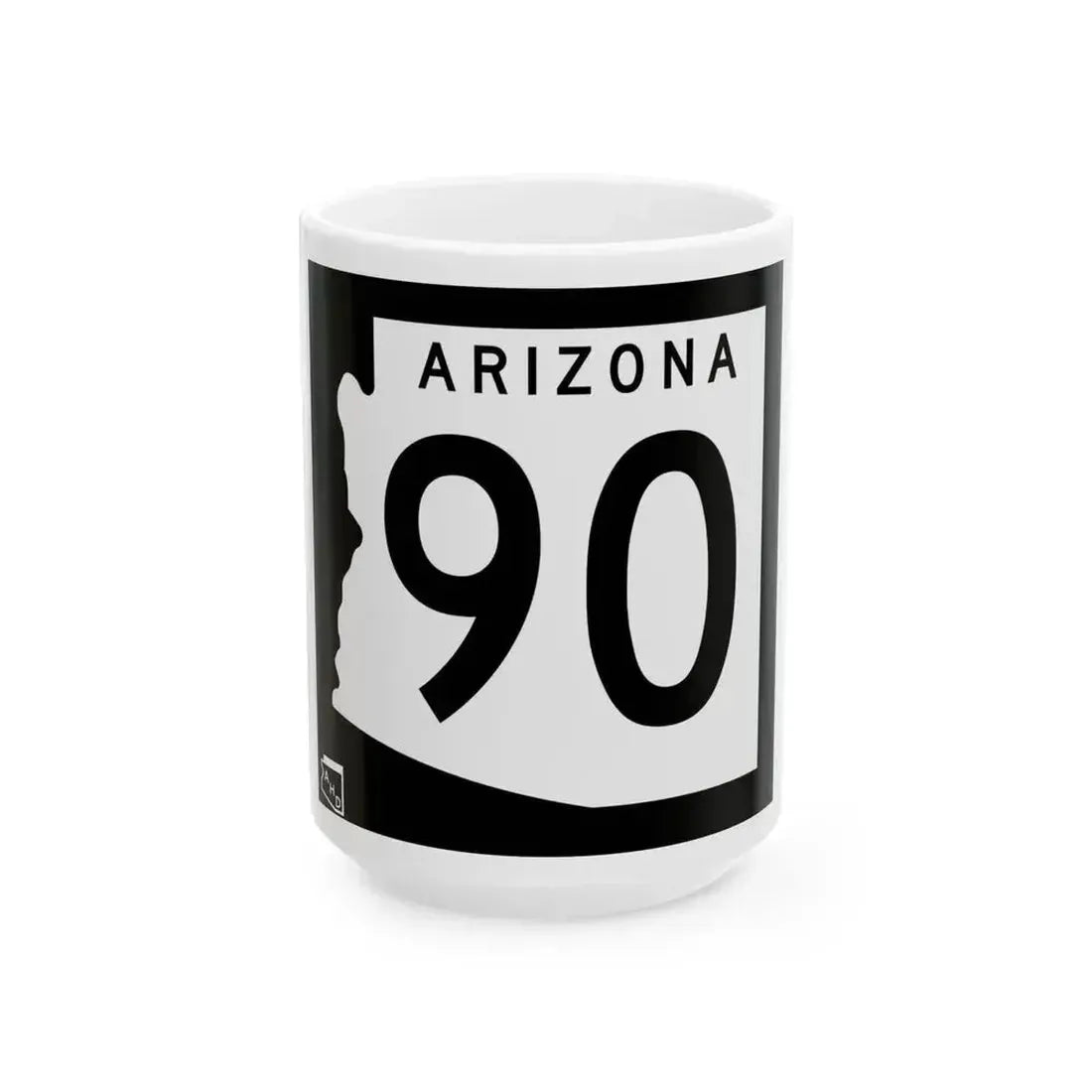 Arizona 90 1963 (Arizona) (Road Sign) White Coffee Mug 15oz - Go Mug Yourself