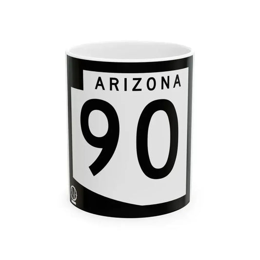 Arizona 90 1978 (Arizona) (Road Sign) White Coffee Mug 11oz - Go Mug Yourself