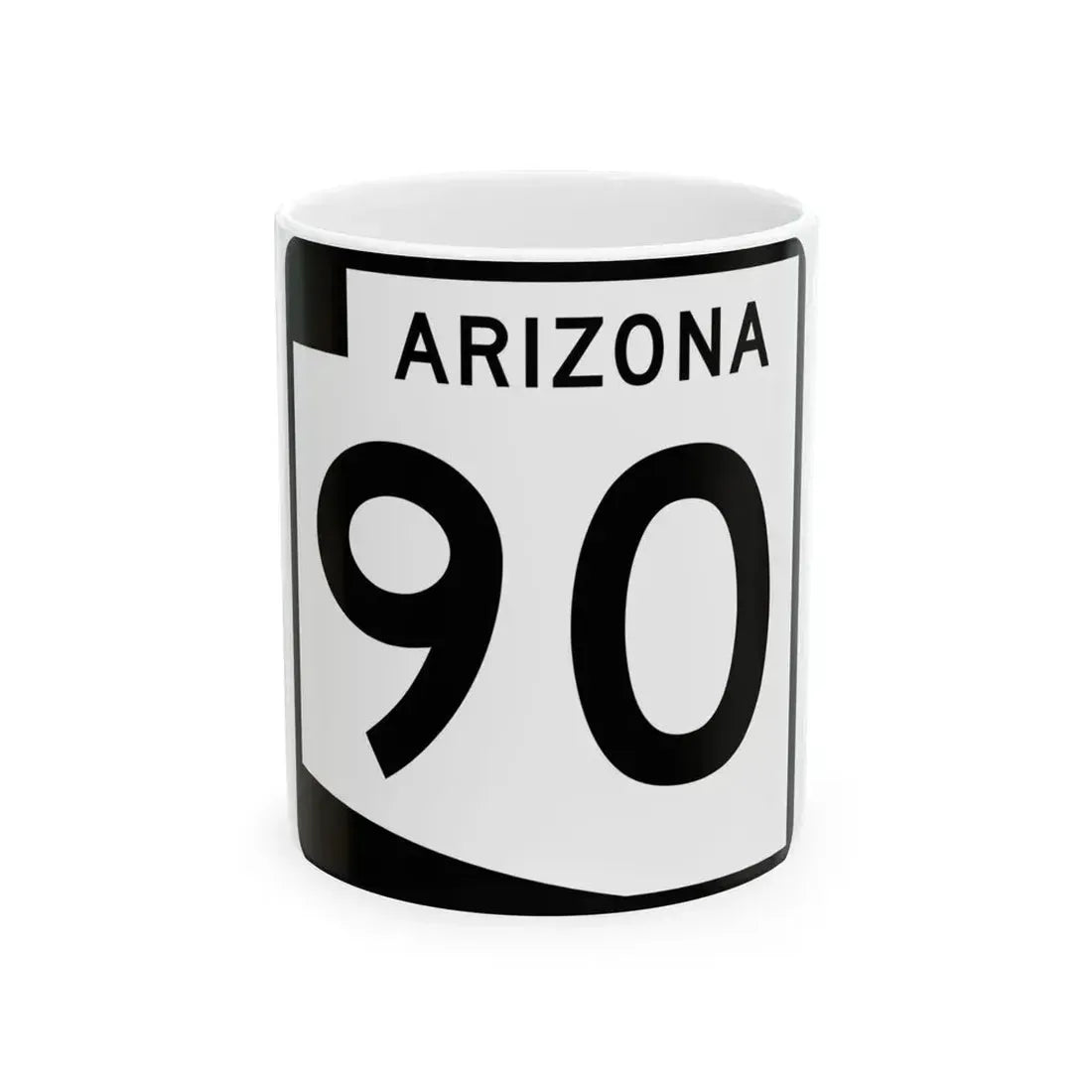 Arizona 90 (Arizona) (Road Sign) White Coffee Mug 11oz - Go Mug Yourself