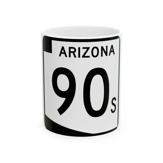 Arizona 90S (Arizona) (Road Sign) White Coffee Mug 11oz - Go Mug Yourself