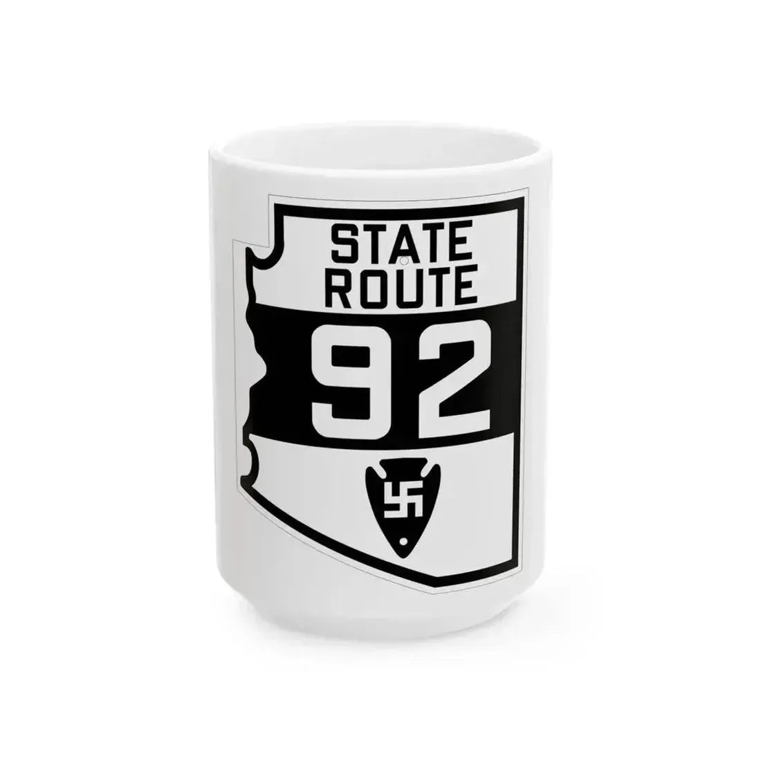 Arizona 92 1927 (Arizona) (Road Sign) White Coffee Mug 15oz - Go Mug Yourself