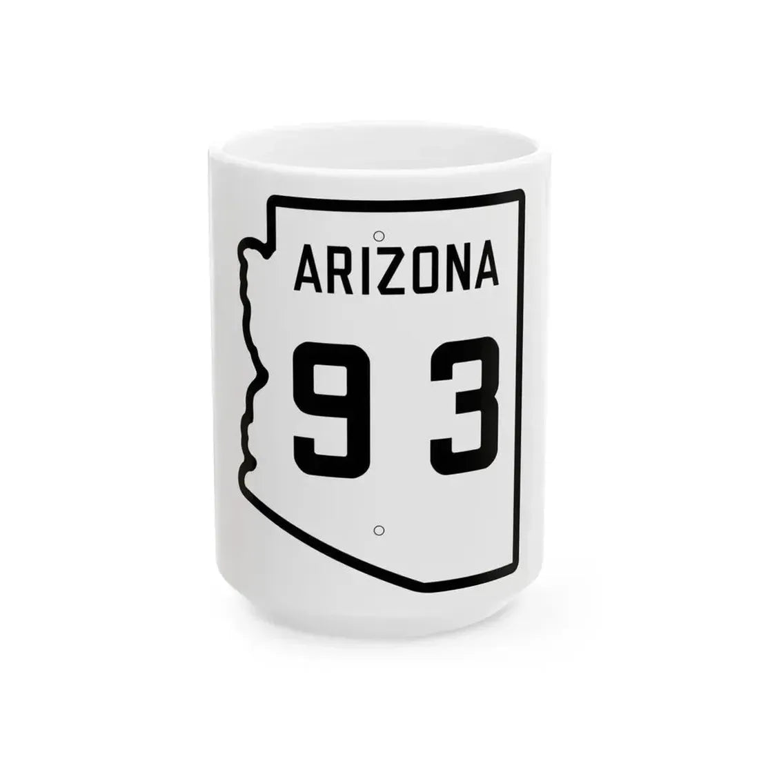 Arizona 93 1941 (Arizona) (Road Sign) White Coffee Mug 15oz - Go Mug Yourself