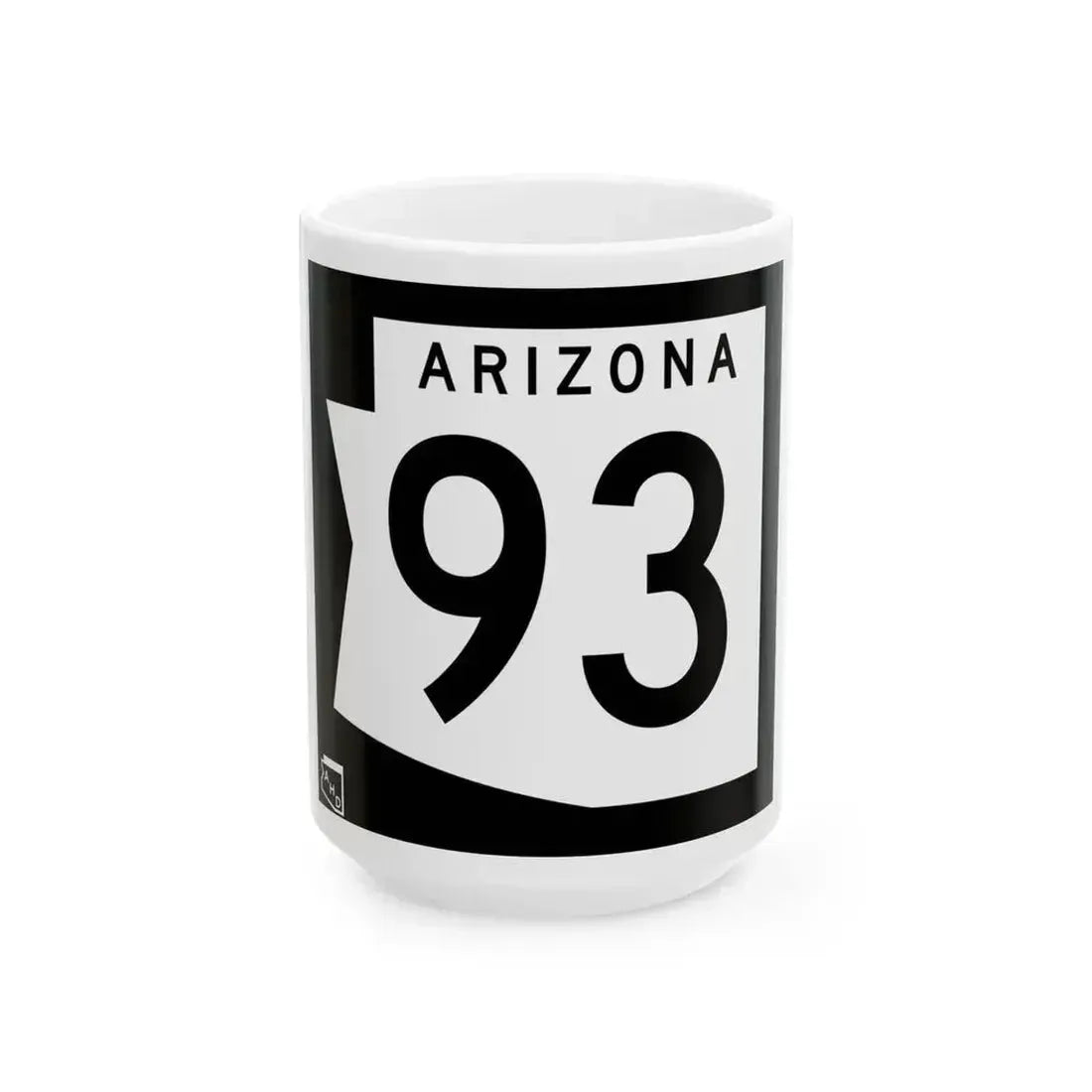 Arizona 93 1973 (Arizona) (Road Sign) White Coffee Mug 15oz - Go Mug Yourself