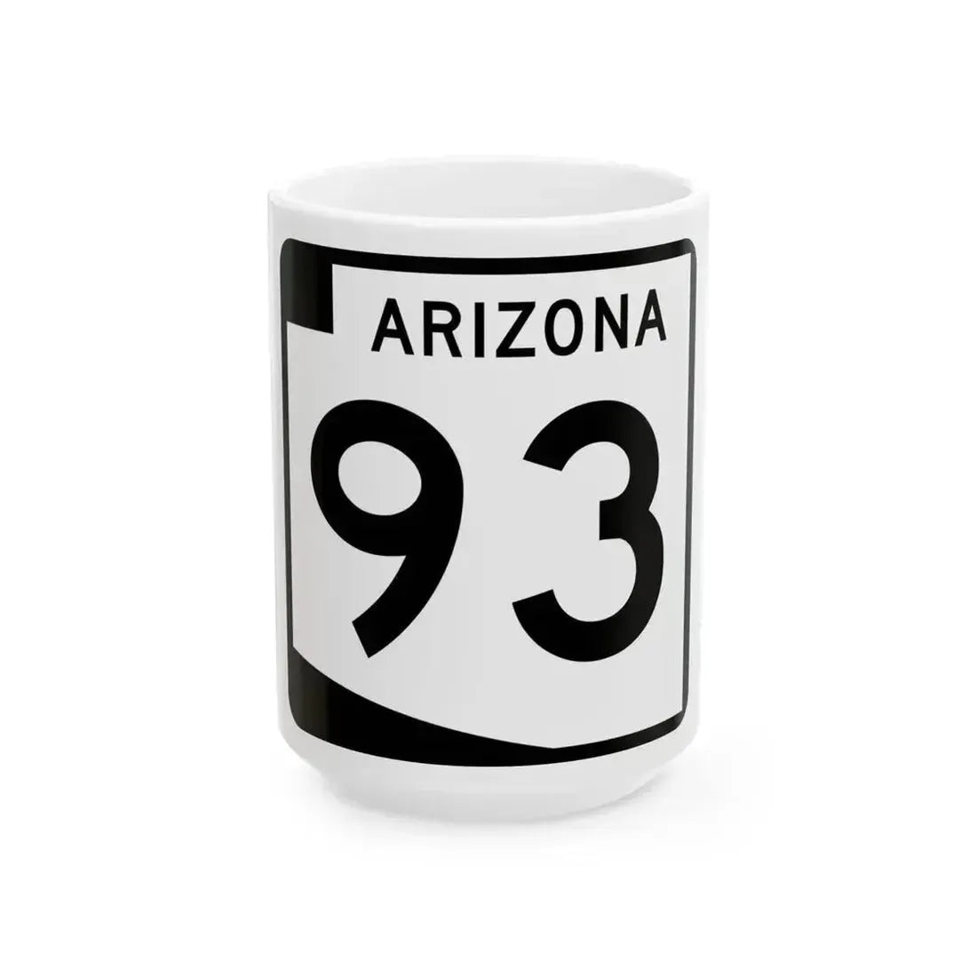 Arizona 93 (Arizona) (Road Sign) White Coffee Mug 15oz - Go Mug Yourself