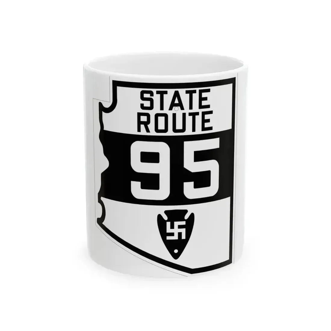 Arizona 95 1927 (Arizona) (Road Sign) White Coffee Mug 11oz - Go Mug Yourself
