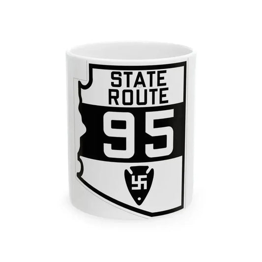 Arizona 95 1927 (Arizona) (Road Sign) White Coffee Mug 11oz - Go Mug Yourself