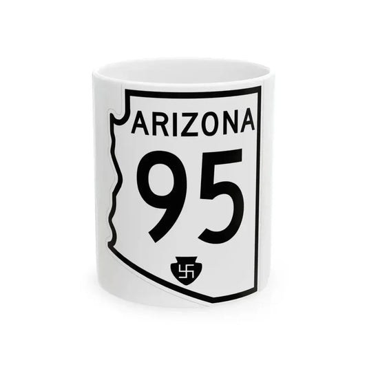 Arizona 95 1956 (Arizona) (Road Sign) White Coffee Mug 11oz - Go Mug Yourself
