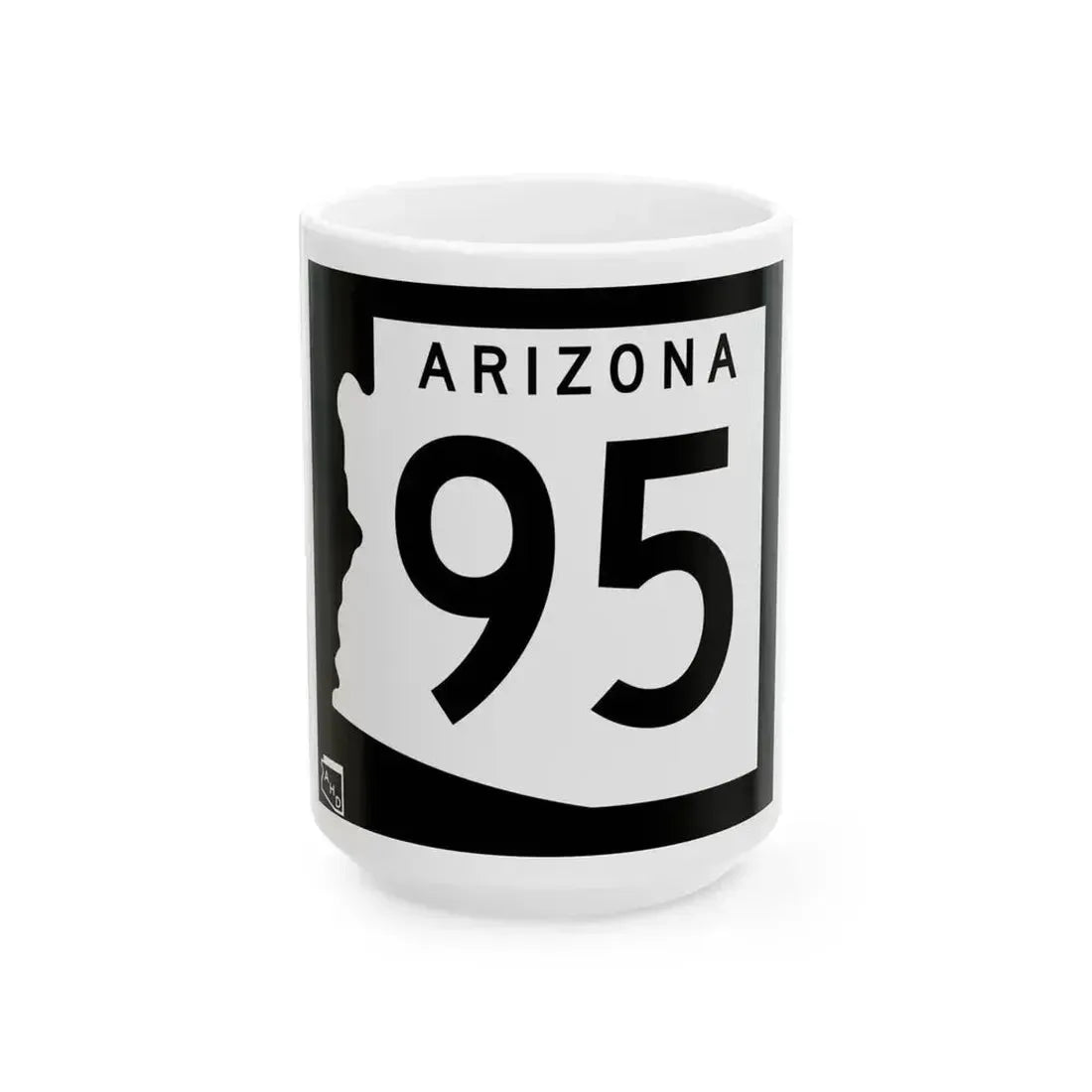 Arizona 95 1963 (Arizona) (Road Sign) White Coffee Mug 15oz - Go Mug Yourself