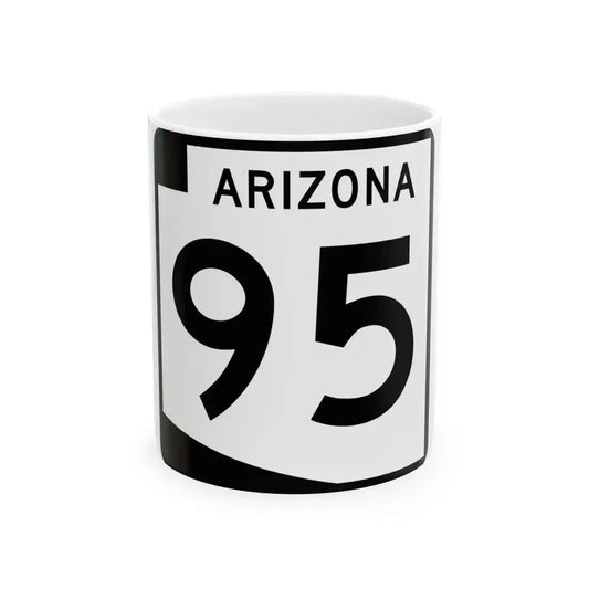 Arizona 95 (Arizona) (Road Sign) White Coffee Mug 11oz - Go Mug Yourself