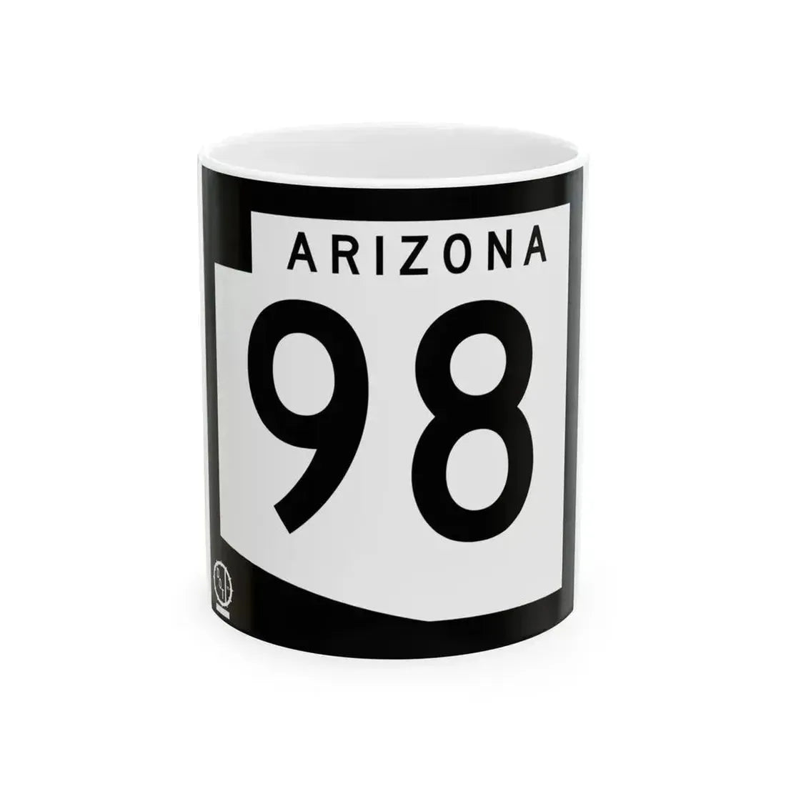 Arizona 98 1978 (Arizona) (Road Sign) White Coffee Mug 11oz - Go Mug Yourself