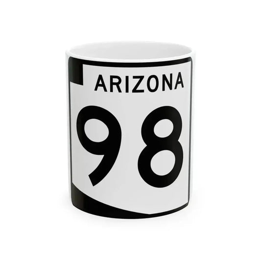 Arizona 98 (Arizona) (Road Sign) White Coffee Mug 11oz - Go Mug Yourself