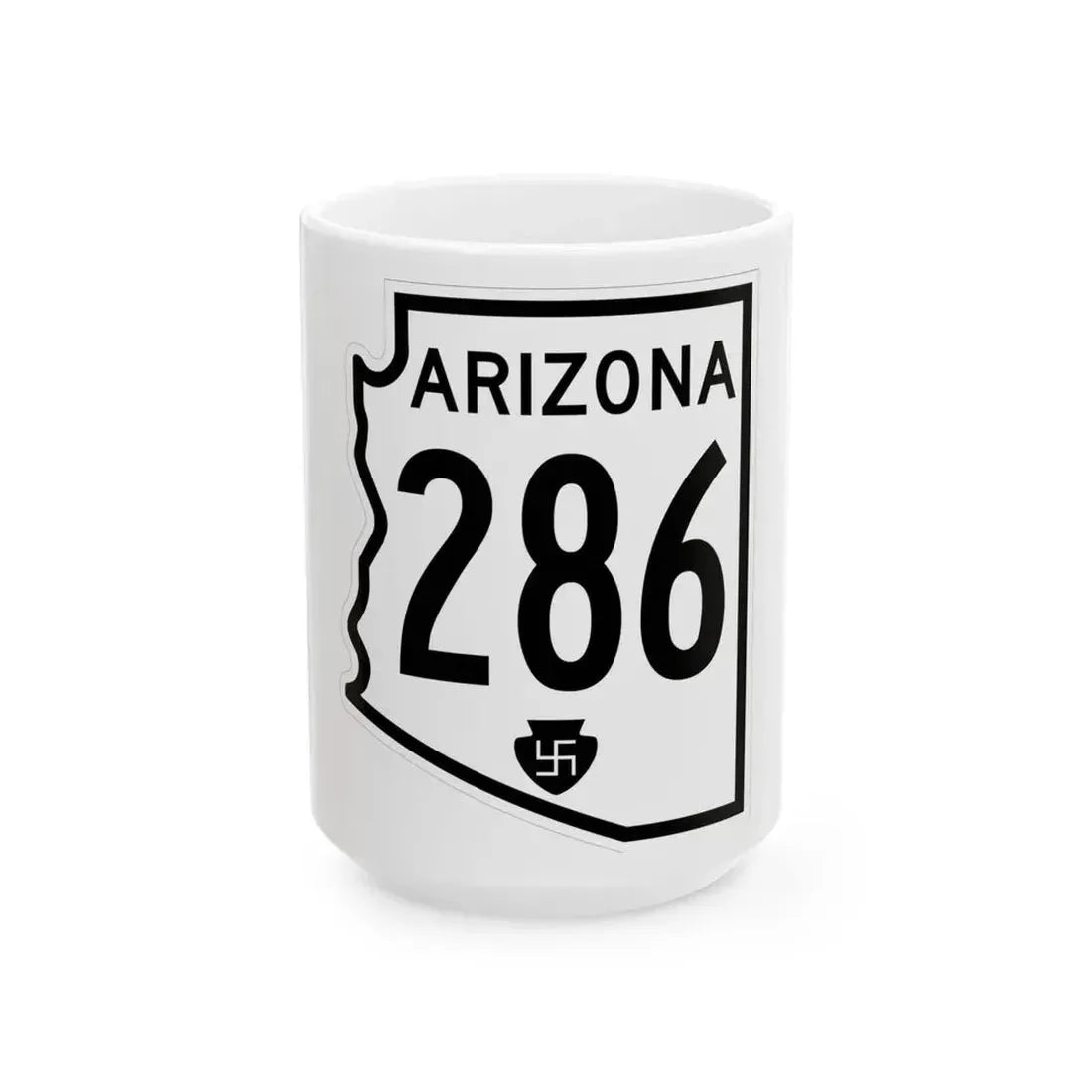 Arizona XX 1956 (Arizona) (Road Sign) White Coffee Mug 15oz - Go Mug Yourself
