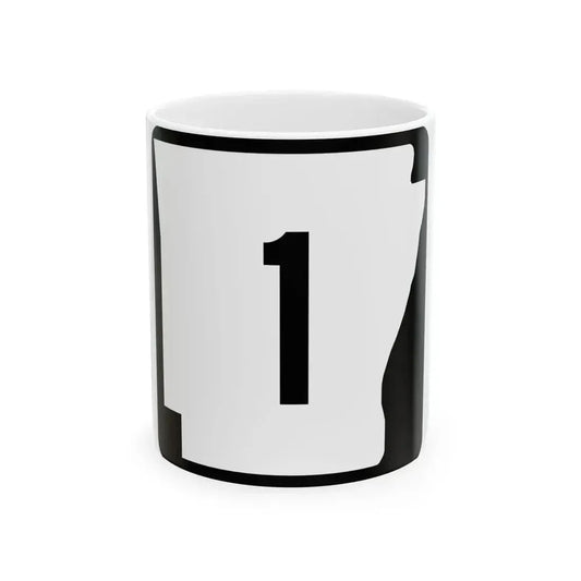 Arkansas 1 (Arkansas) (Road Sign) White Coffee Mug 11oz - Go Mug Yourself