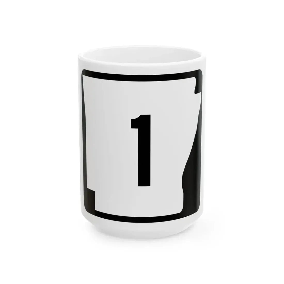 Arkansas 1 (Arkansas) (Road Sign) White Coffee Mug 15oz - Go Mug Yourself