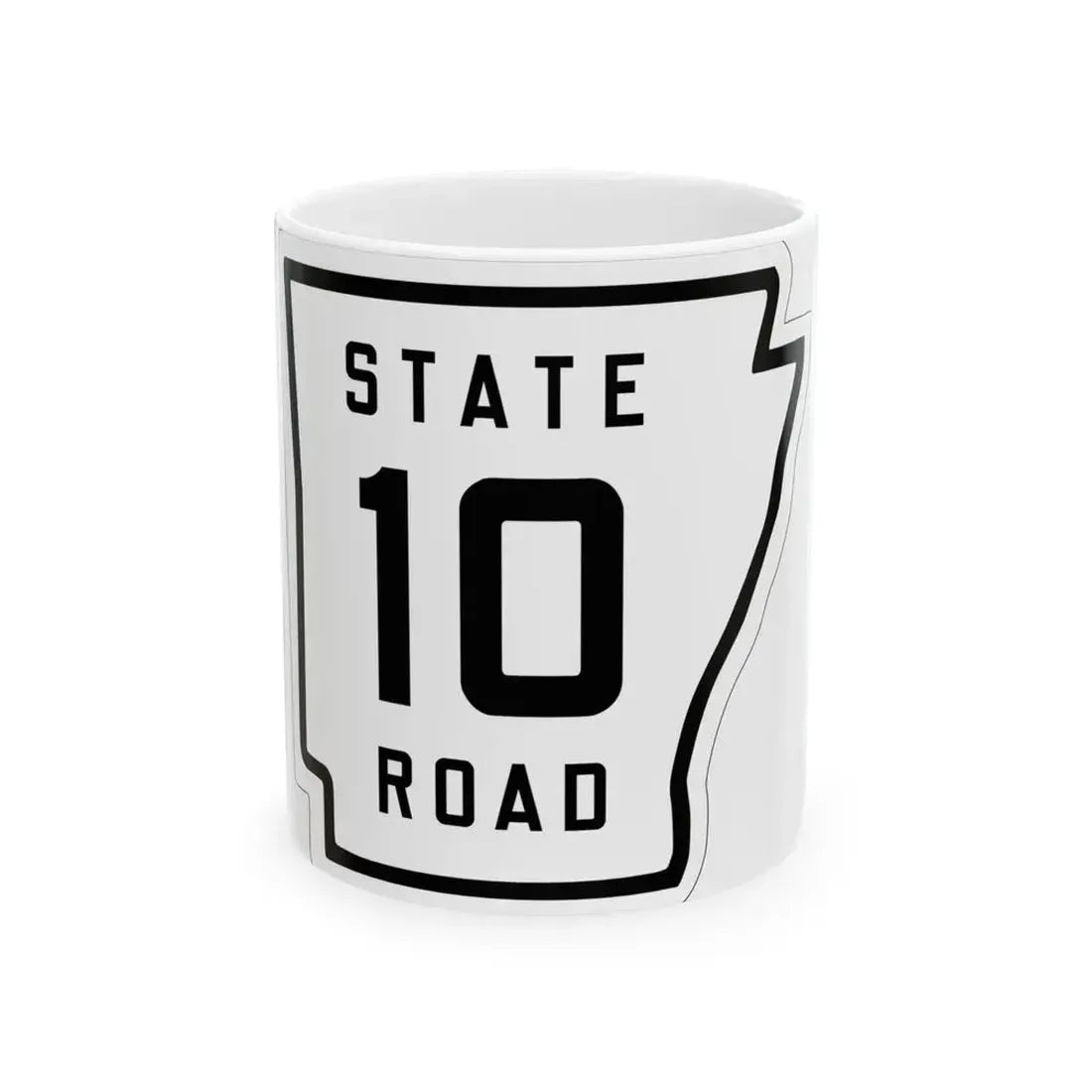 Arkansas 10 1926 (Arkansas) (Road Sign) White Coffee Mug 11oz - Go Mug Yourself
