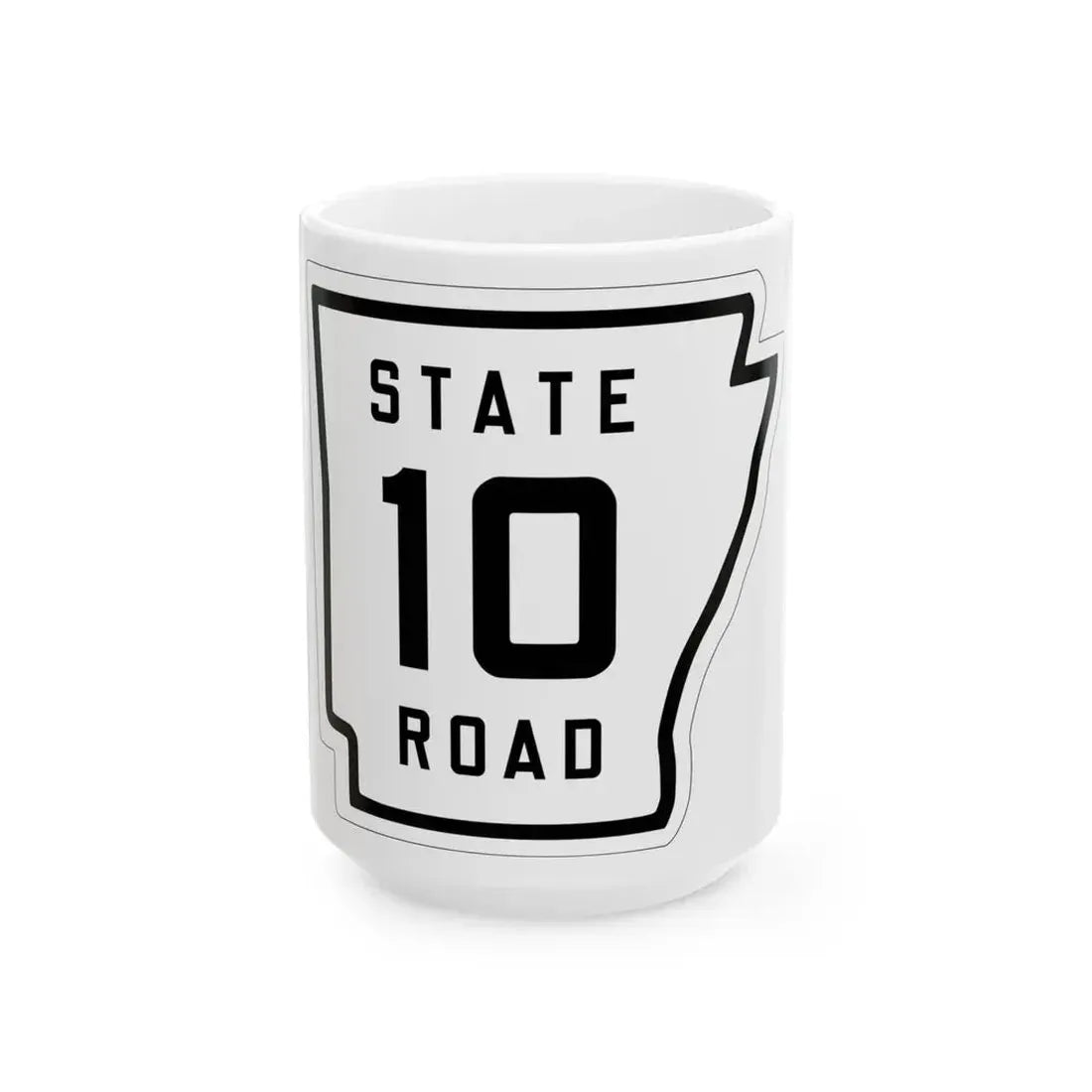 Arkansas 10 1926 (Arkansas) (Road Sign) White Coffee Mug 15oz - Go Mug Yourself