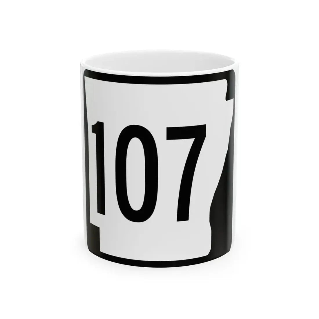 Arkansas 107 1970 (Arkansas) (Road Sign) White Coffee Mug 11oz - Go Mug Yourself