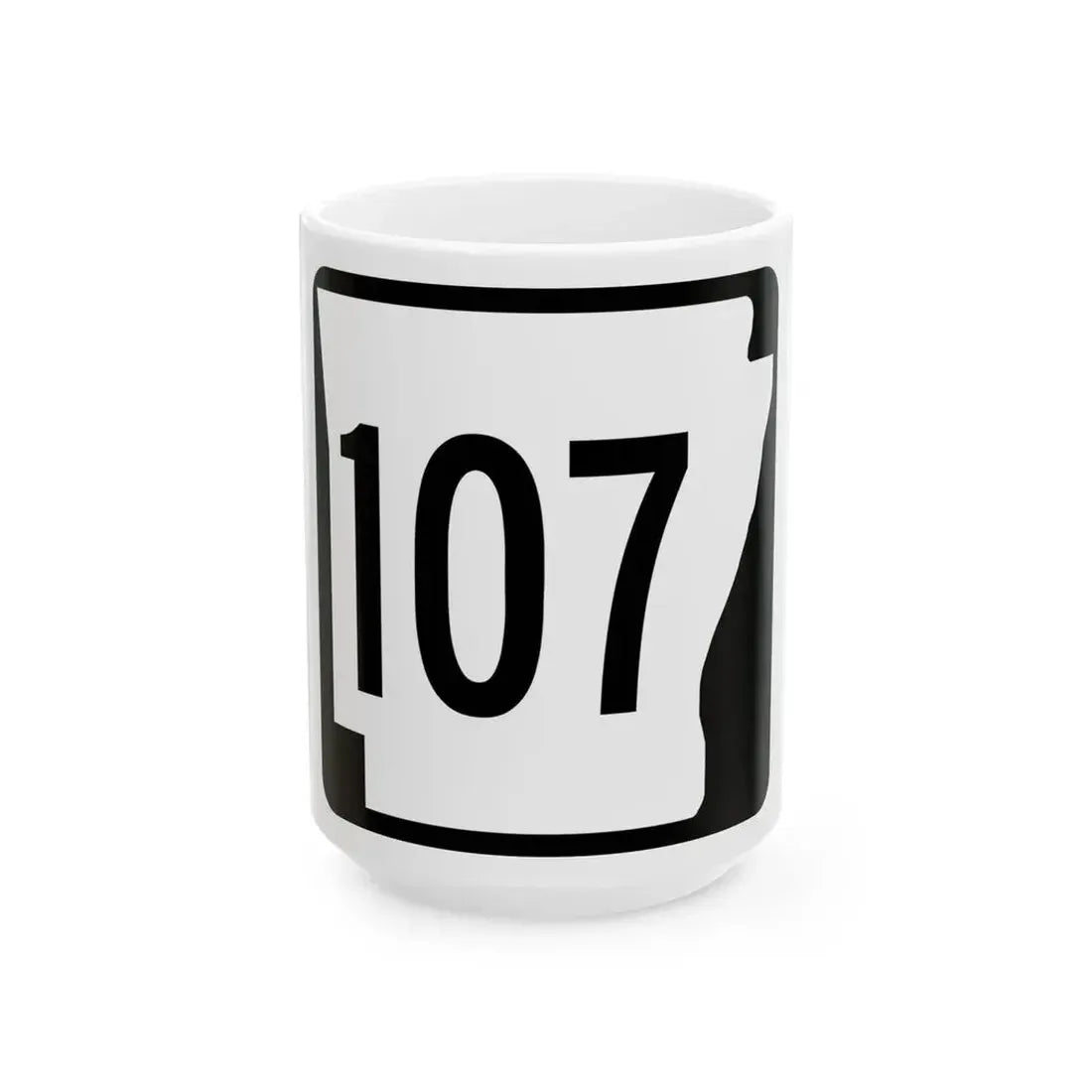 Arkansas 107 1970 (Arkansas) (Road Sign) White Coffee Mug 15oz - Go Mug Yourself