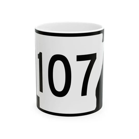 Arkansas 107 (Arkansas) (Road Sign) White Coffee Mug 11oz - Go Mug Yourself