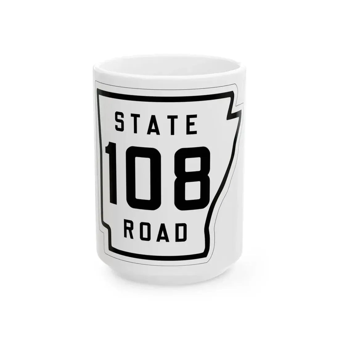 Arkansas 108 1926 (Arkansas) (Road Sign) White Coffee Mug 15oz - Go Mug Yourself