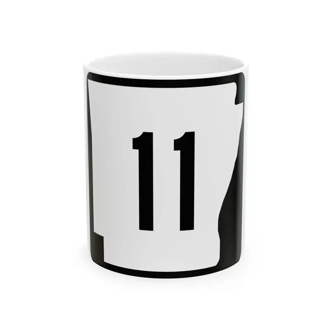 Arkansas 11 (Arkansas) (Road Sign) White Coffee Mug 11oz - Go Mug Yourself