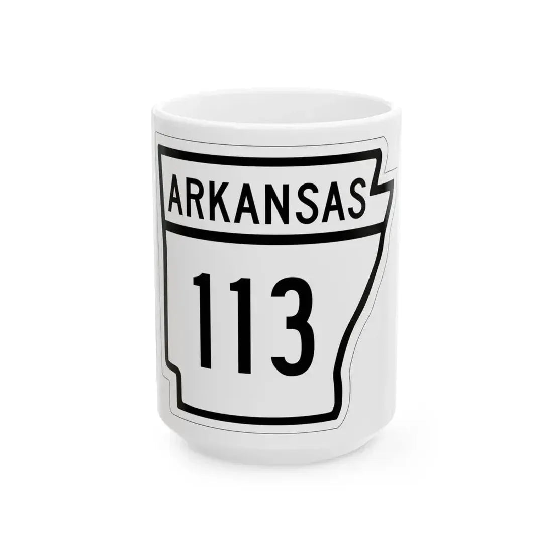 Arkansas 113 1948 (Arkansas) (Road Sign) White Coffee Mug 15oz - Go Mug Yourself