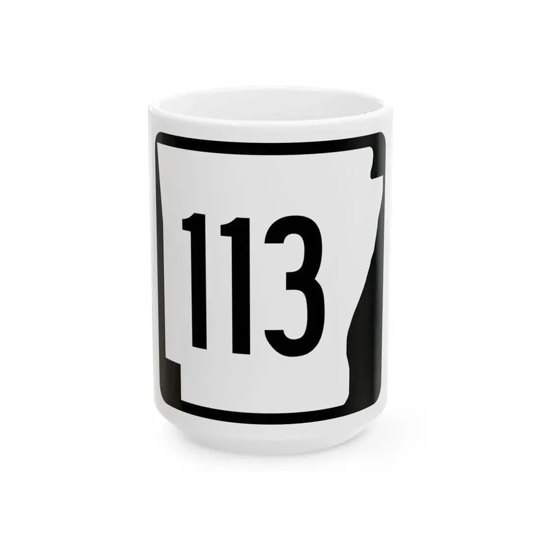Arkansas 113 1970 (Arkansas) (Road Sign) White Coffee Mug 15oz - Go Mug Yourself