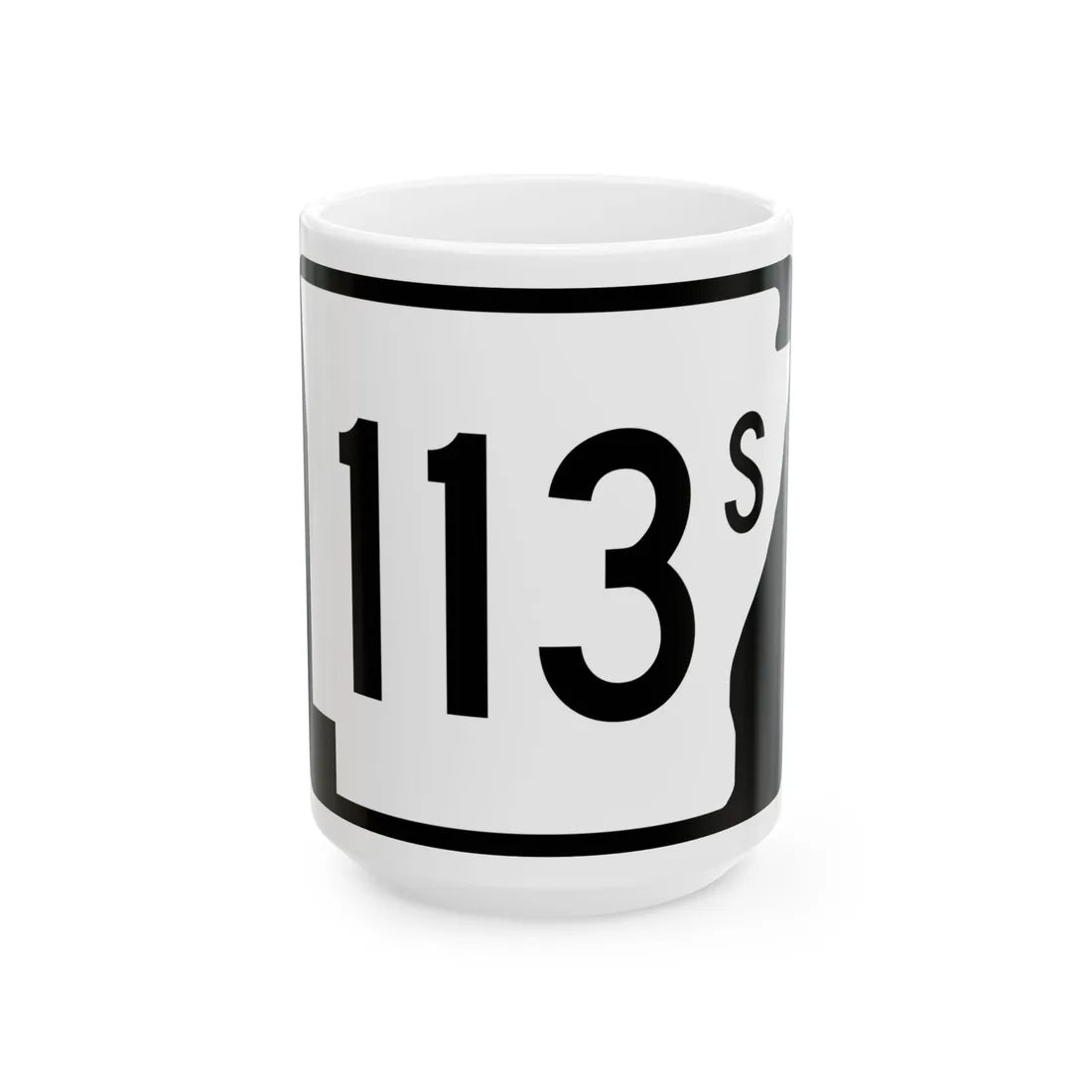 Arkansas 113S (Arkansas) (Road Sign) White Coffee Mug 15oz - Go Mug Yourself