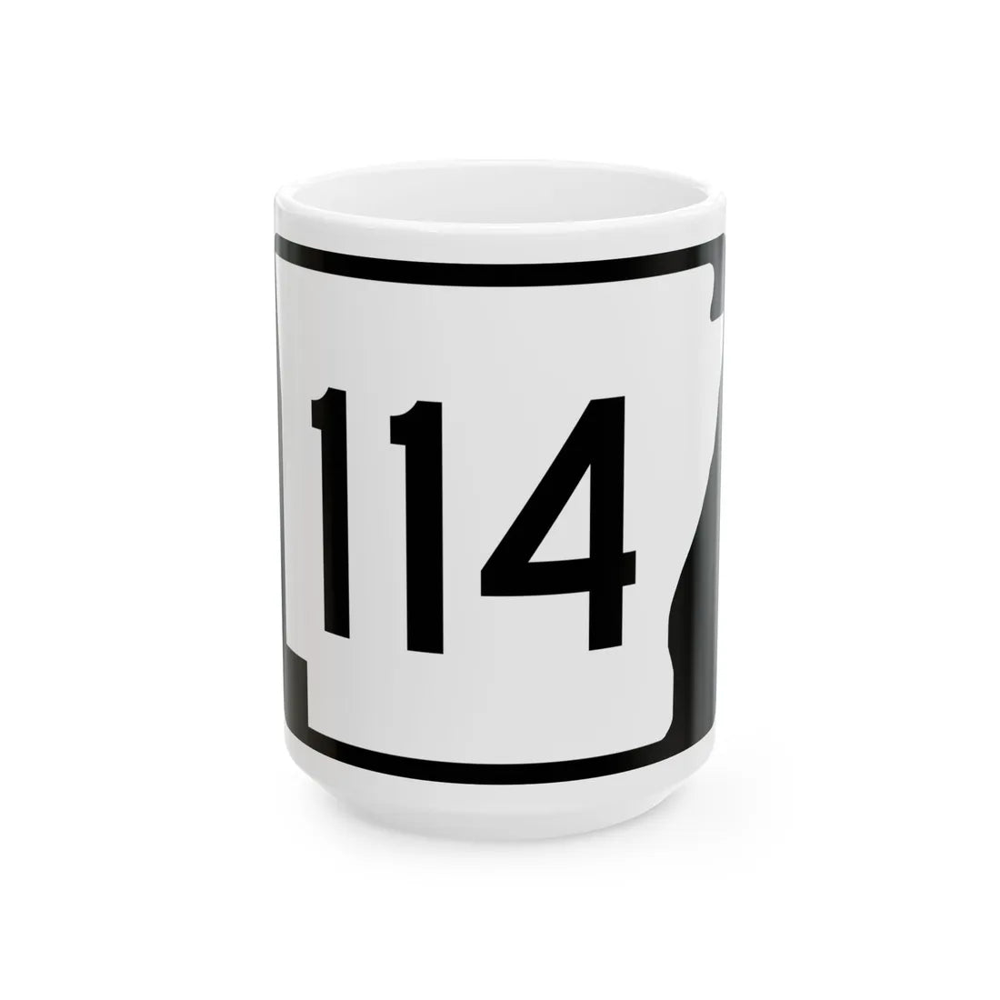 Arkansas 114 (Arkansas) (Road Sign) White Coffee Mug 15oz - Go Mug Yourself