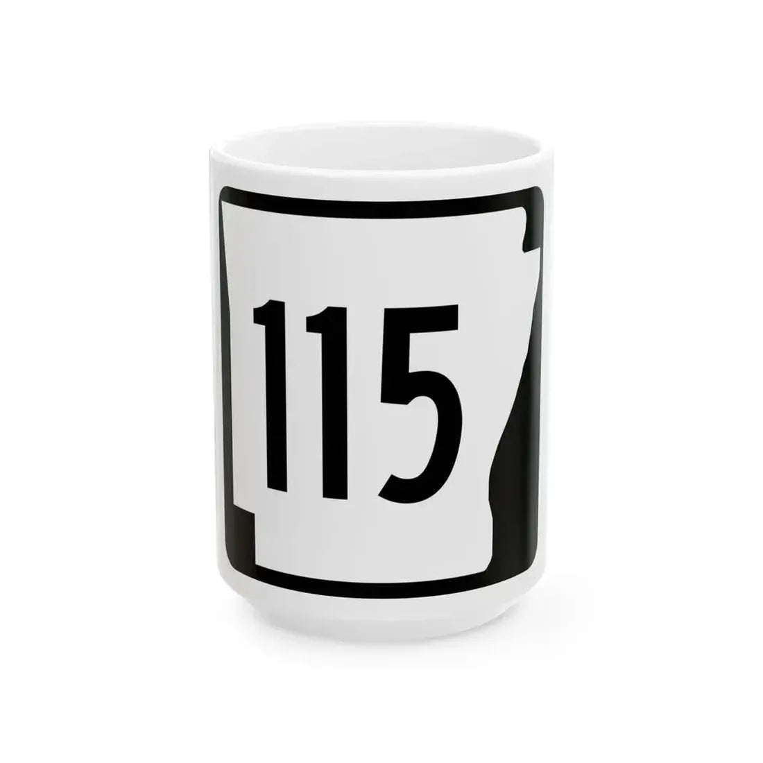 Arkansas 115 1970 (Arkansas) (Road Sign) White Coffee Mug 15oz - Go Mug Yourself