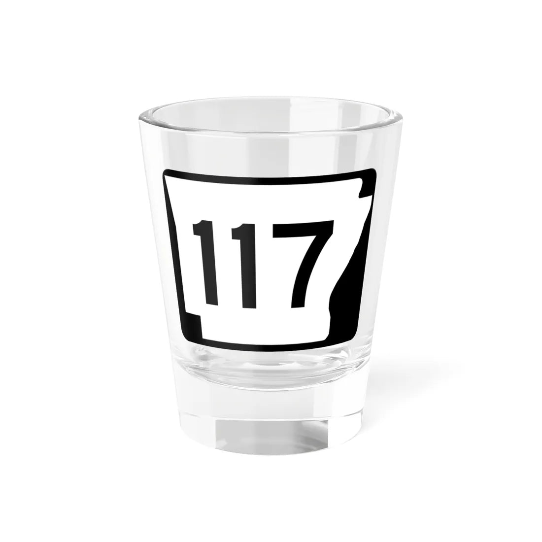 Arkansas 117 (Arkansas) (Road Sign) Shot Glass 1.5oz 1.5oz - Go Mug Yourself