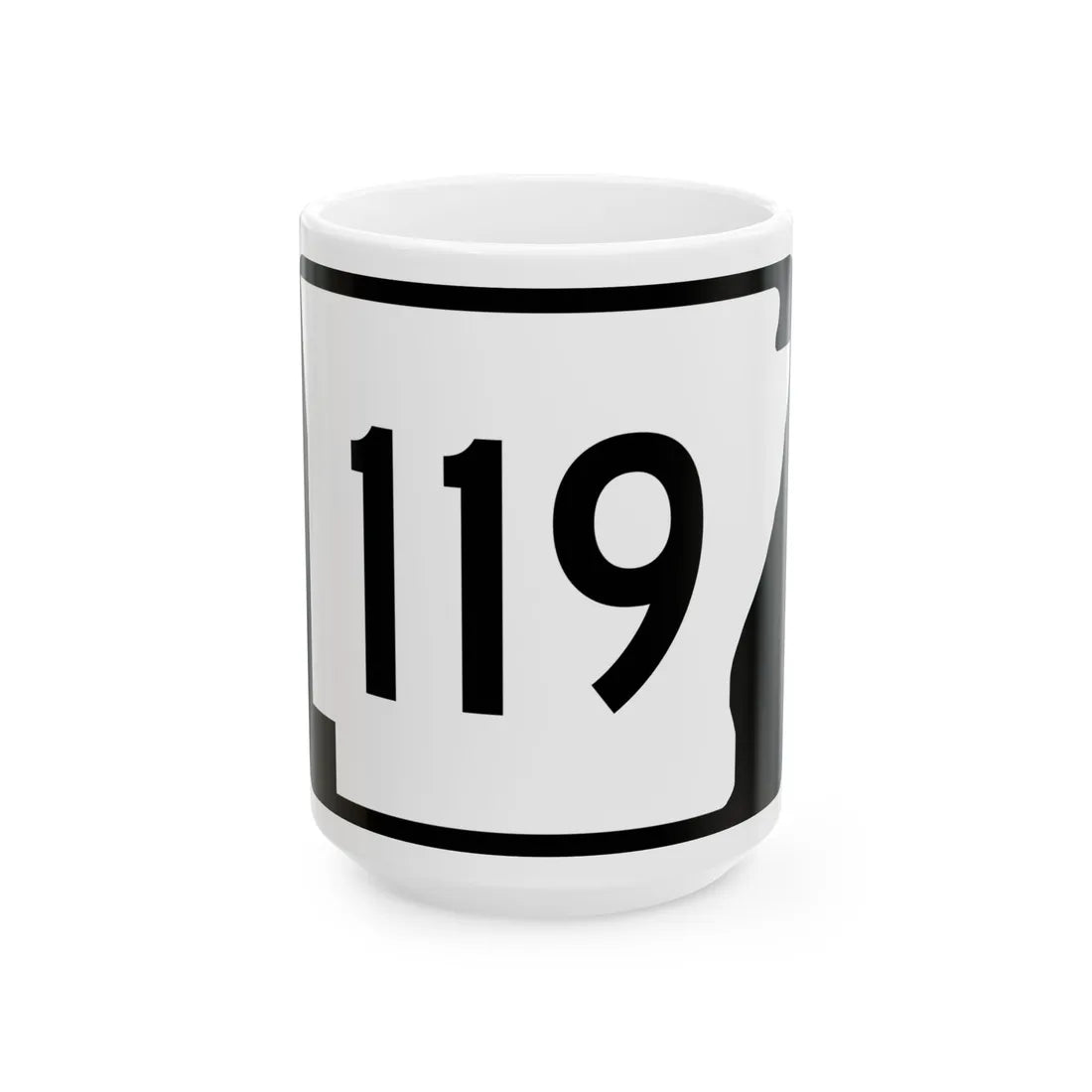 Arkansas 119 (Arkansas) (Road Sign) White Coffee Mug 15oz - Go Mug Yourself