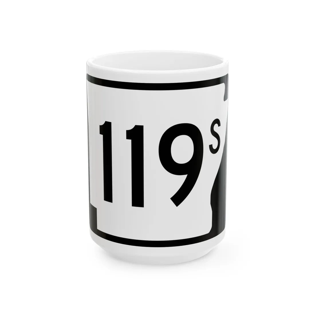 Arkansas 119S (Arkansas) (Road Sign) White Coffee Mug 15oz - Go Mug Yourself