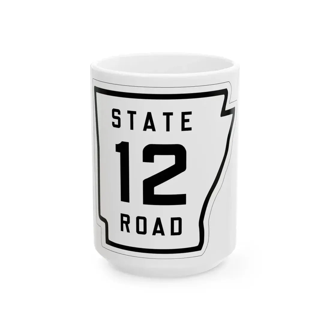 Arkansas 12 1926 (Arkansas) (Road Sign) White Coffee Mug 15oz - Go Mug Yourself