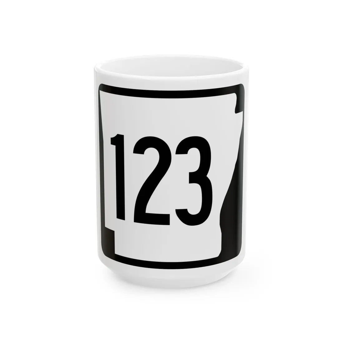 Arkansas 123 1970 (Arkansas) (Road Sign) White Coffee Mug 15oz - Go Mug Yourself