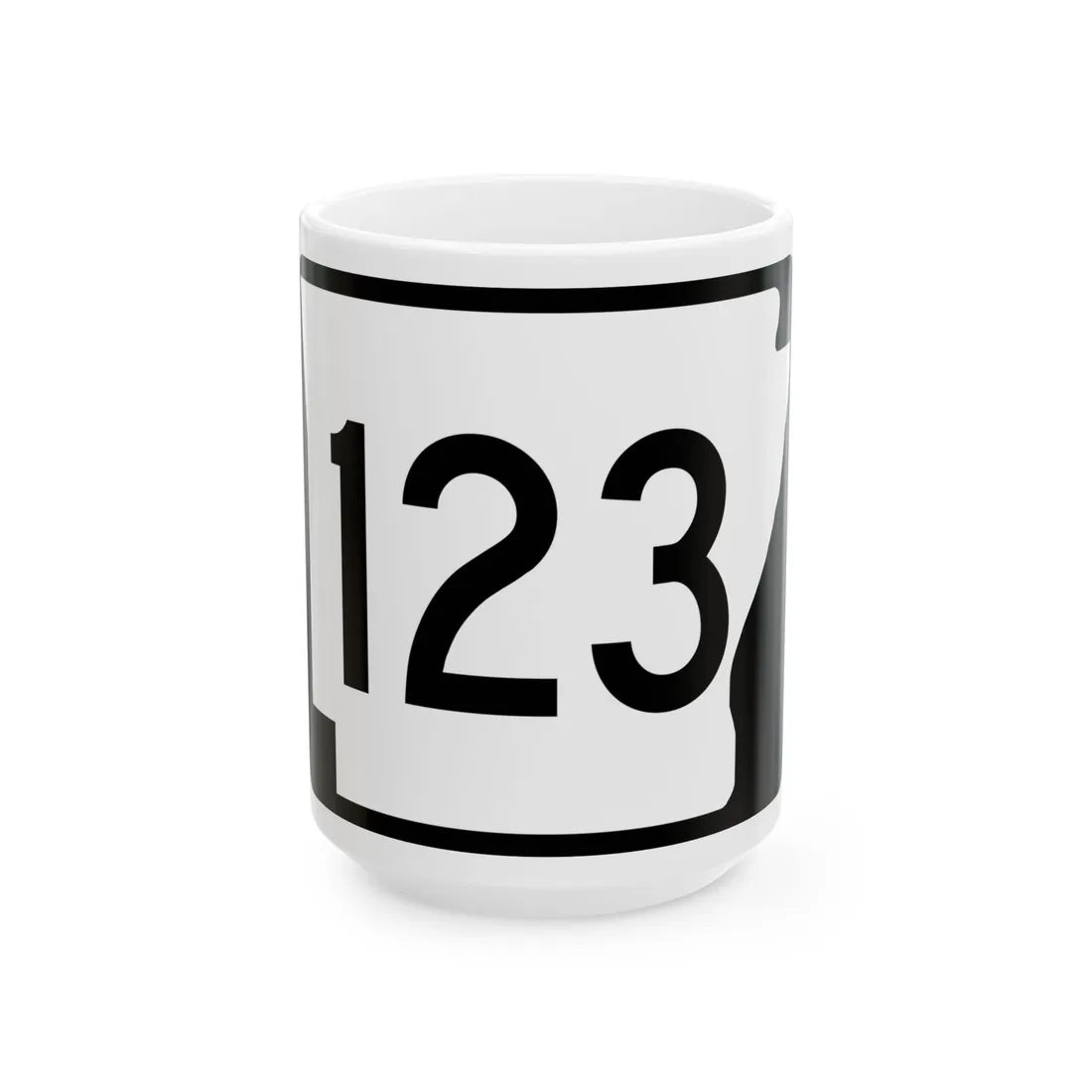 Arkansas 123 (Arkansas) (Road Sign) White Coffee Mug 15oz - Go Mug Yourself