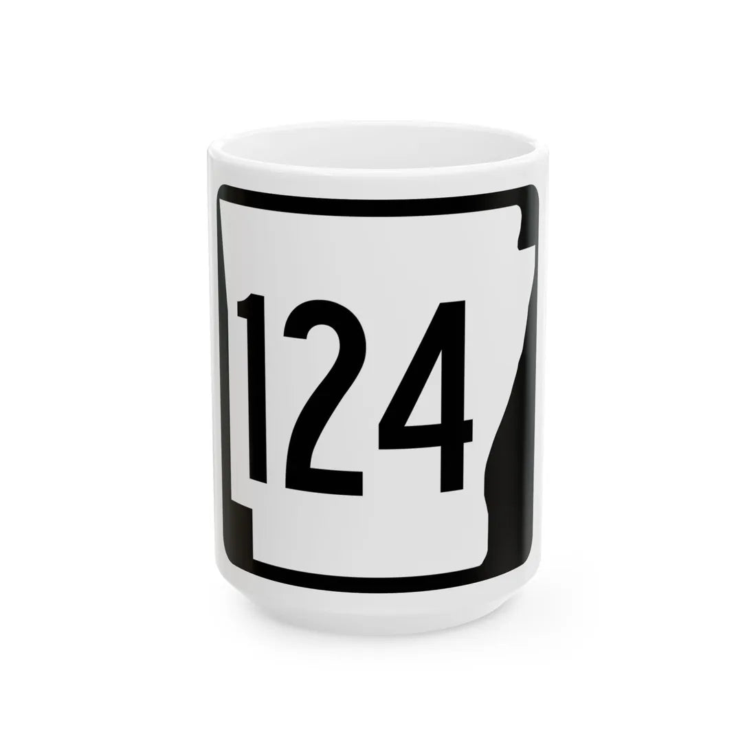Arkansas 124 1970 (Arkansas) (Road Sign) White Coffee Mug 15oz - Go Mug Yourself
