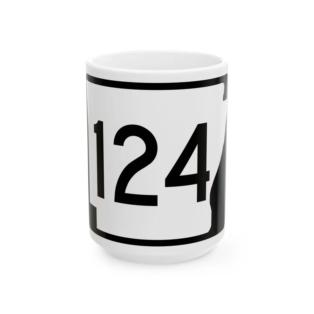 Arkansas 124 (Arkansas) (Road Sign) White Coffee Mug 15oz - Go Mug Yourself