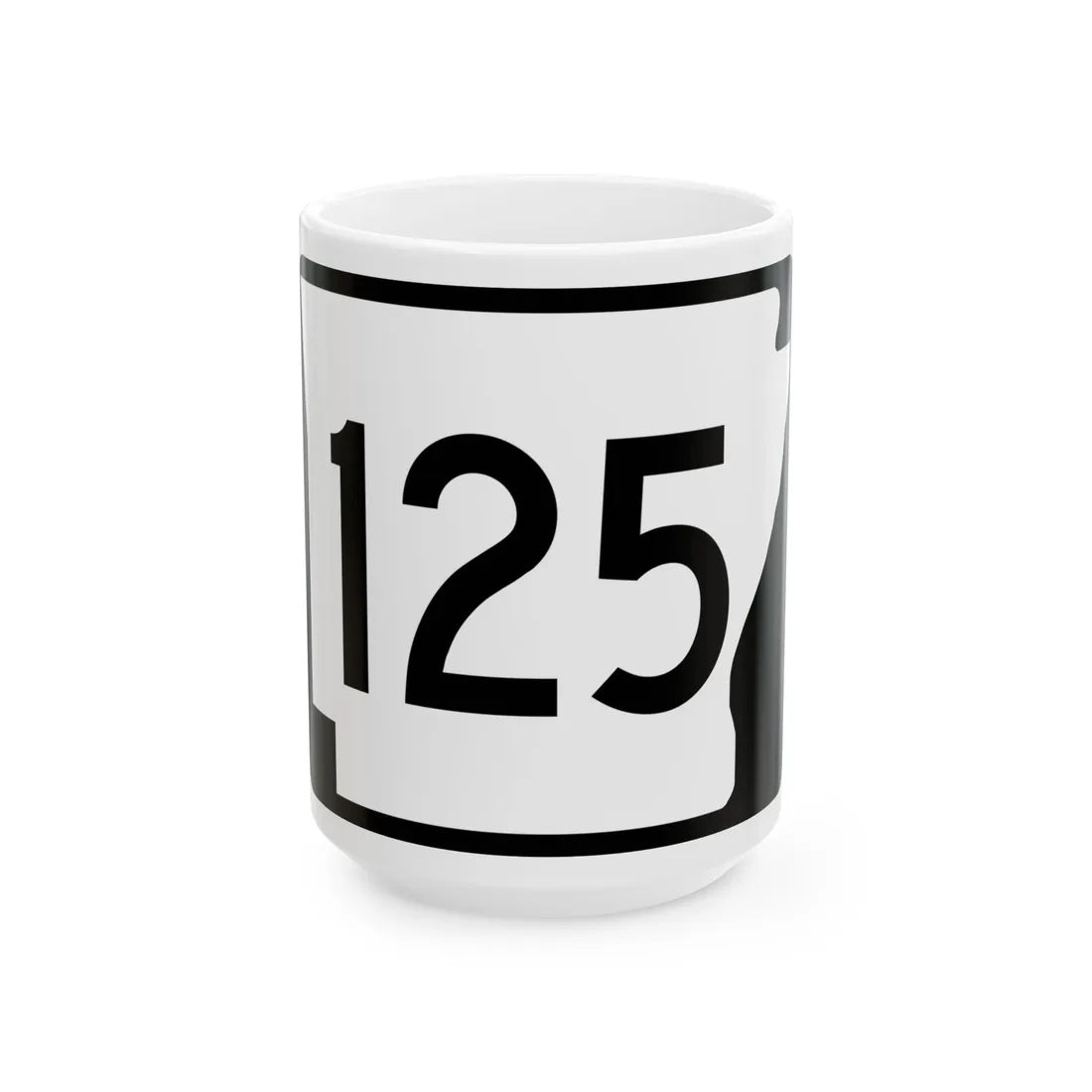 Arkansas 125 (Arkansas) (Road Sign) White Coffee Mug 15oz - Go Mug Yourself