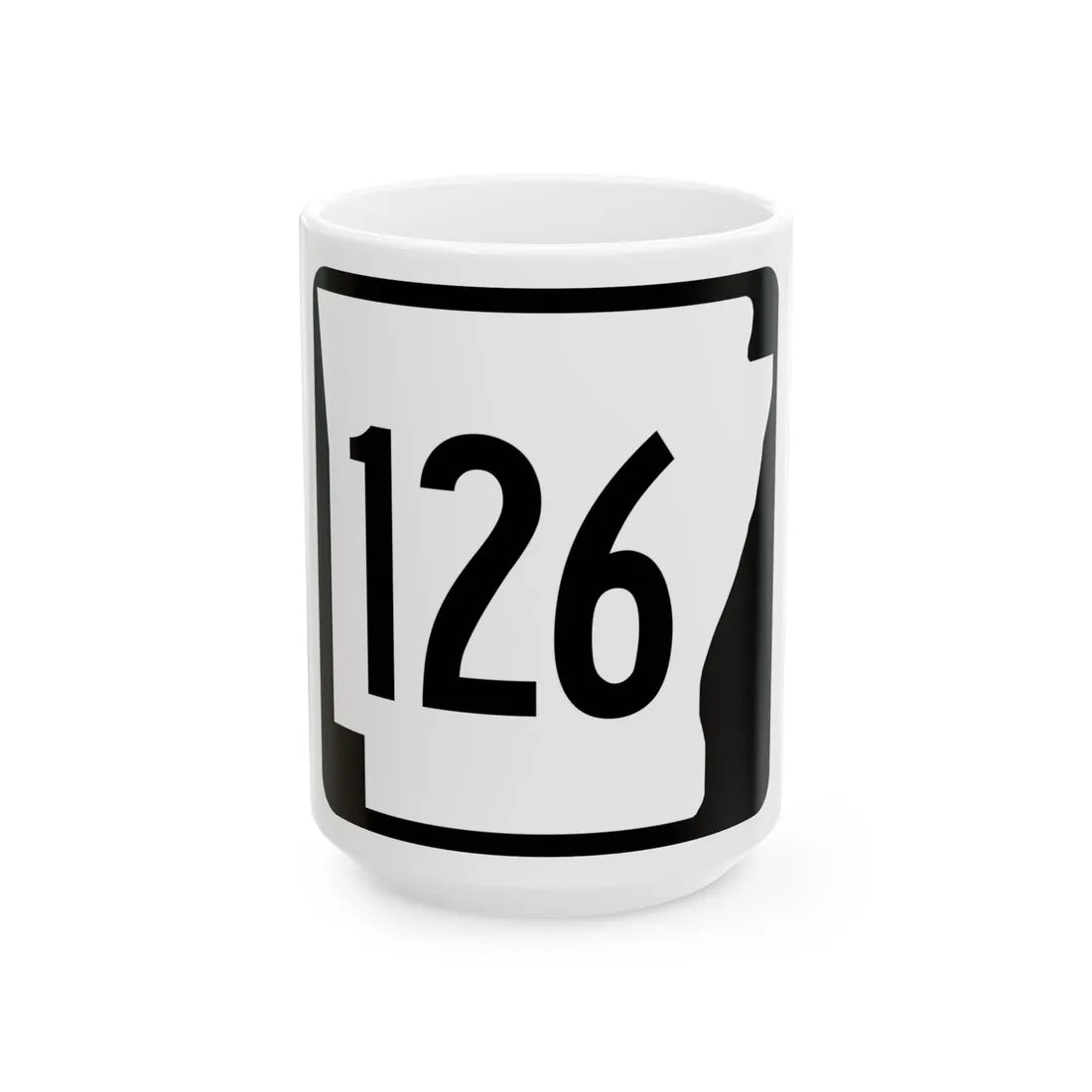 Arkansas 126 1970 (Arkansas) (Road Sign) White Coffee Mug 15oz - Go Mug Yourself