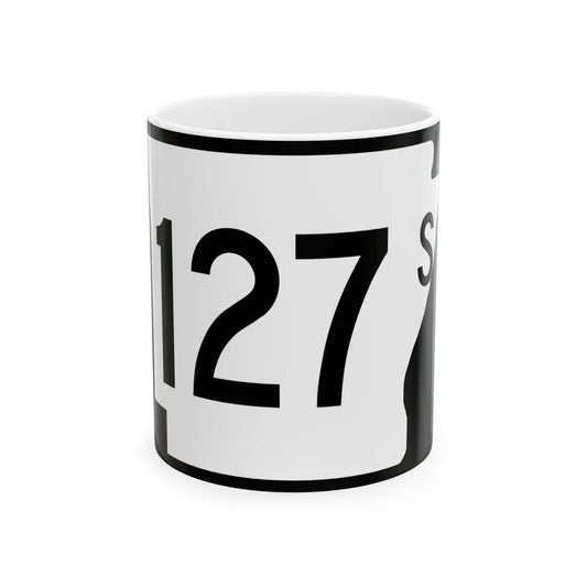 Arkansas 127S (Arkansas) (Road Sign) White Coffee Mug 11oz - Go Mug Yourself