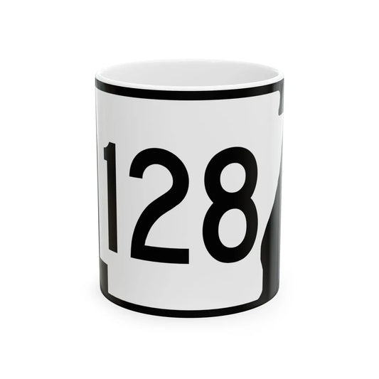 Arkansas 128 (Arkansas) (Road Sign) White Coffee Mug 11oz - Go Mug Yourself