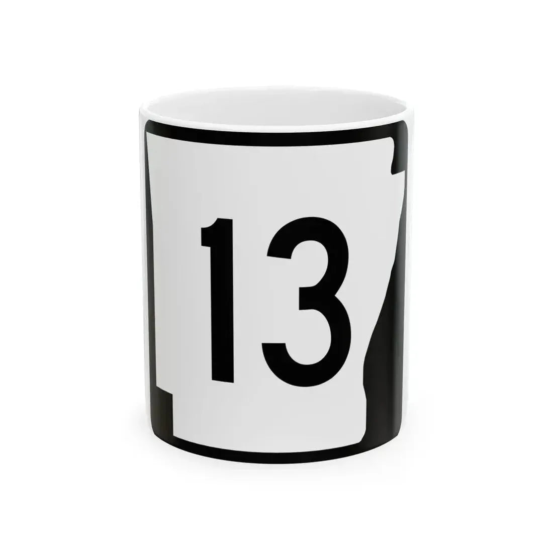 Arkansas 13 (Arkansas) (Road Sign) White Coffee Mug 11oz - Go Mug Yourself