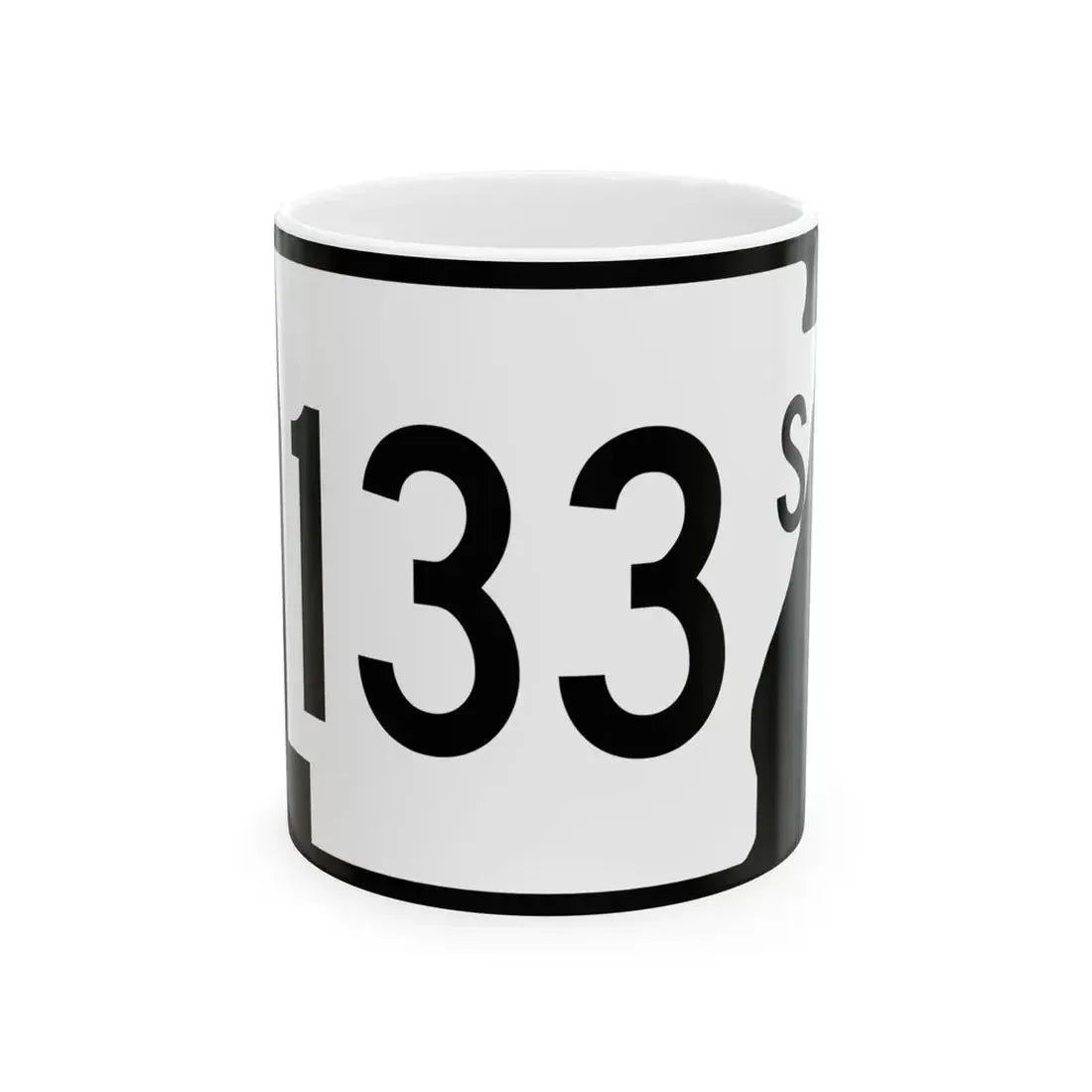 Arkansas 133S (Arkansas) (Road Sign) White Coffee Mug 11oz - Go Mug Yourself