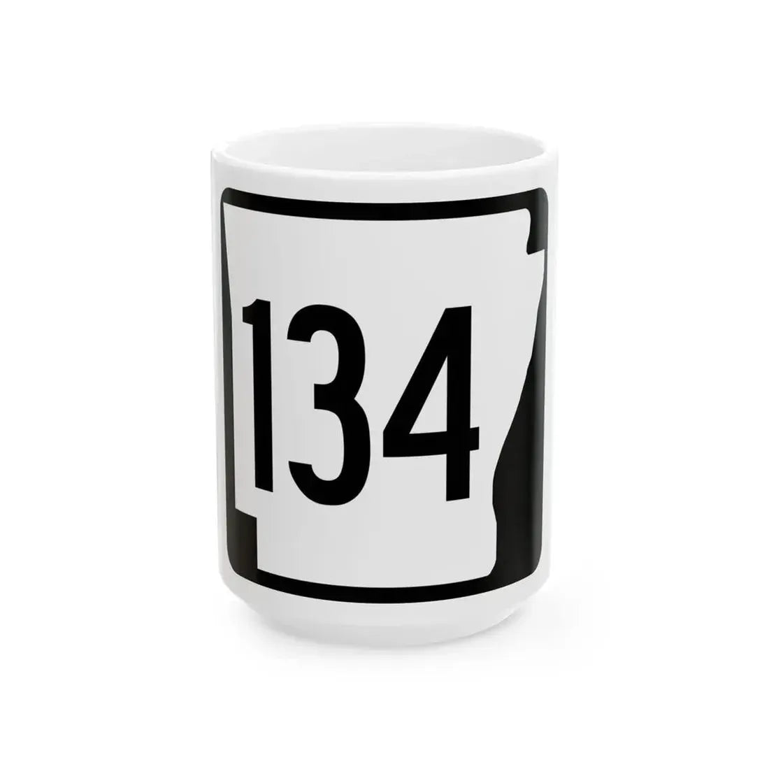 Arkansas 134 1970 (Arkansas) (Road Sign) White Coffee Mug 15oz - Go Mug Yourself