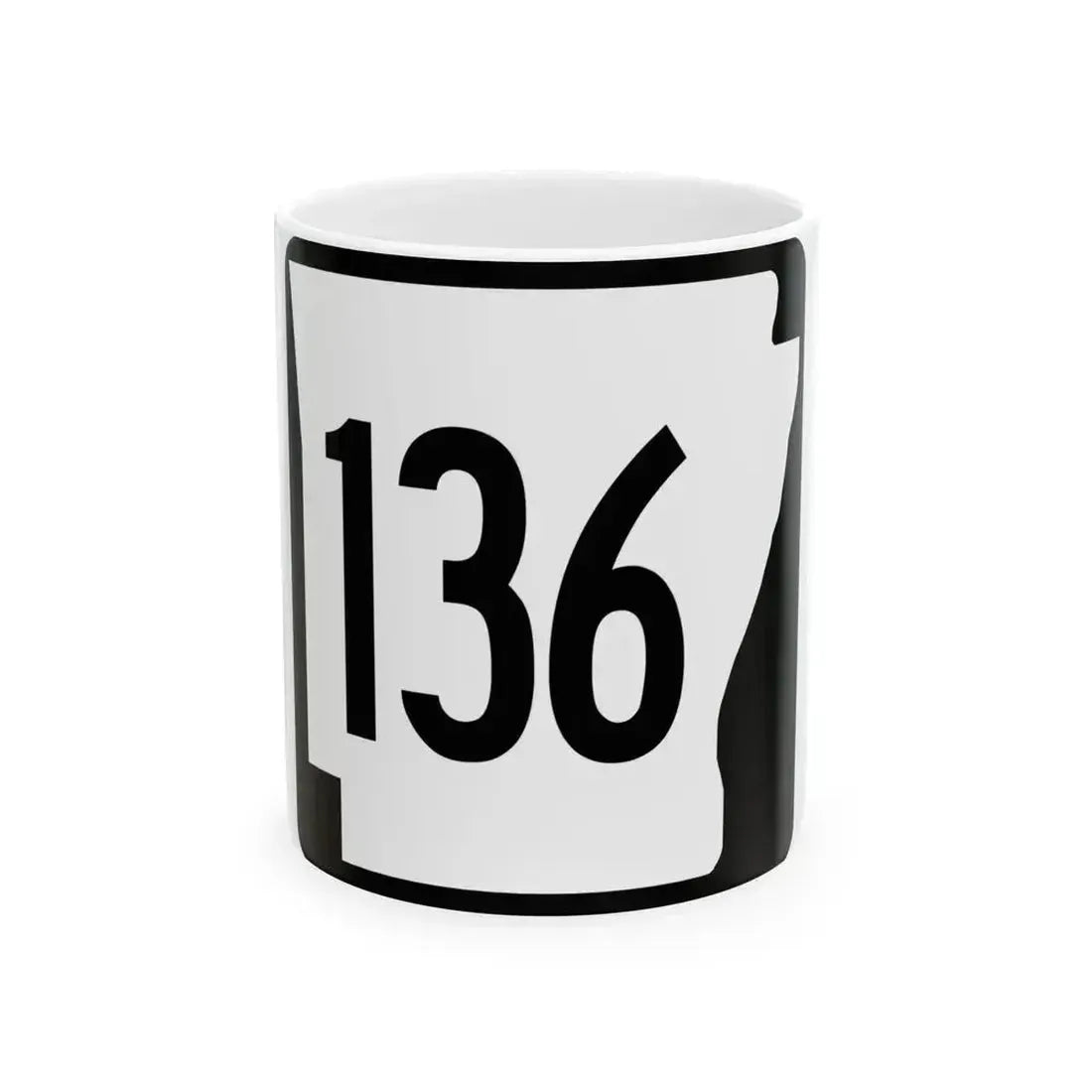 Arkansas 136 1970 (Arkansas) (Road Sign) White Coffee Mug 11oz - Go Mug Yourself
